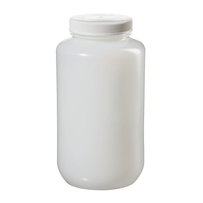 Thermo Scientific 2120-0010 Nalgene Large Wide-Mouth HDPE Bottles with Closure, 4 L - Natural (Case of 6)