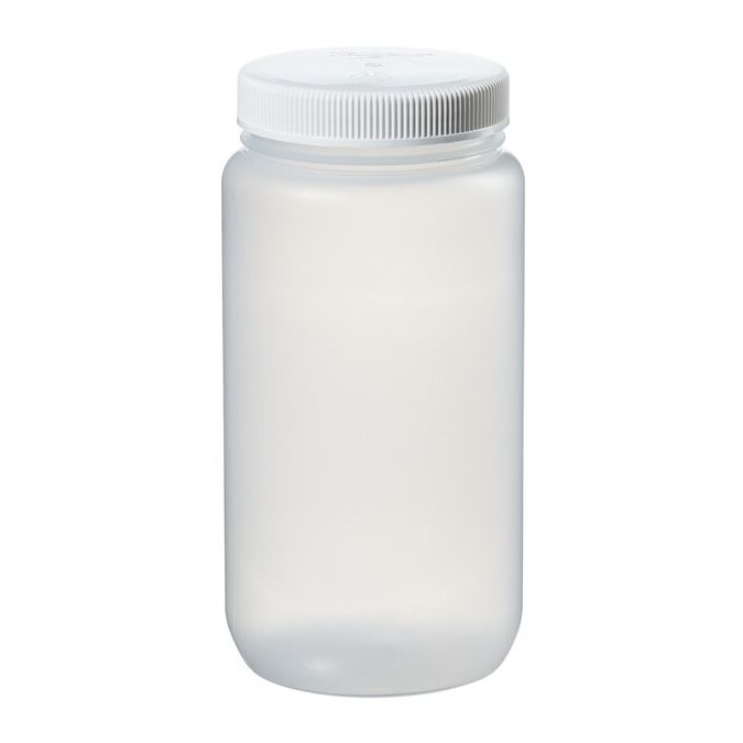 Thermo Scientific 2121-0005 Nalgene Large Wide-Mouth PPCO Bottles With Closure, 2 L - Natural (Case of 6)