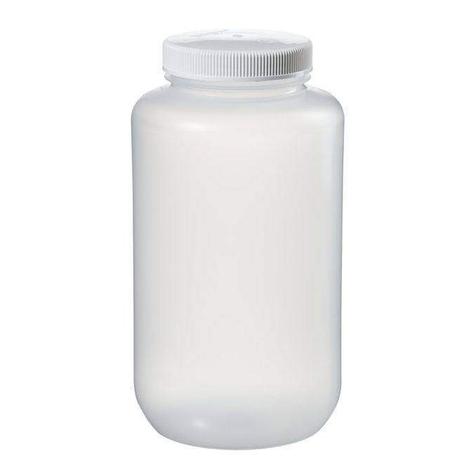 Thermo Scientific 2121-0010 Nalgene Large Wide-Mouth PPCO Bottles with Closure, 4 L - Natural (Case of 6)
