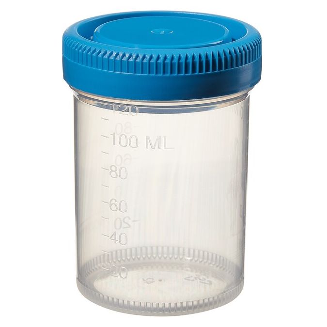Thermo Scientific Samco Bio-Tite Specimen Containers For Sterile Environments - 07 0006 - 120 mL - Sterile - Blue - 100/Cs.