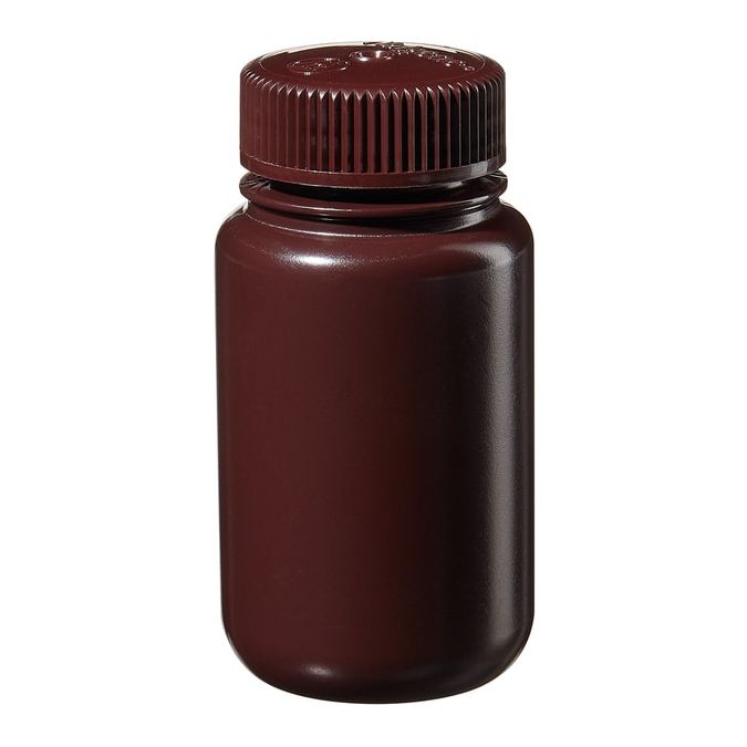 Thermo Scientific DS2185-0004 Nalgene Wide-Mouth Amber HDPE Economy Bottles with Closure, 125 mL - Amber (Case of 72)