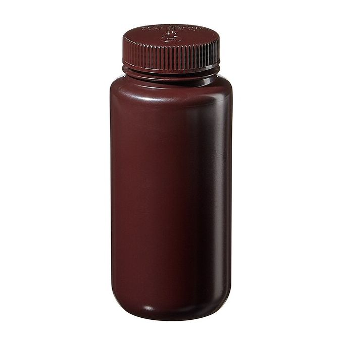 Thermo Scientific DS2185-0016 Nalgene Wide-Mouth Amber HDPE Economy Bottles with Closure, 500 mL - Amber (Case of 48)