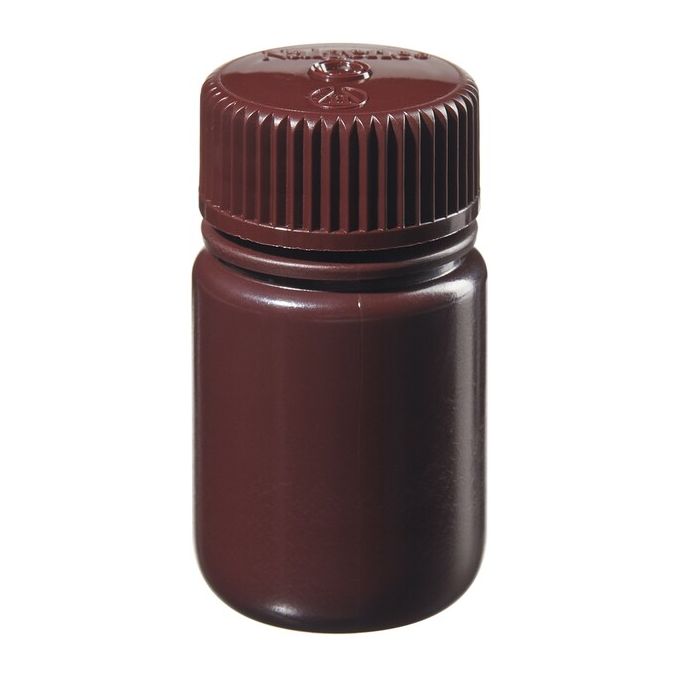 Thermo Scientific 2106-0001 Nalgene Wide-Mouth Lab Quality Amber HDPE Bottles, 30 mL - Amber (Case of 72)