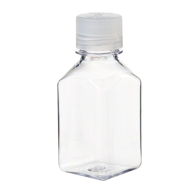 Thermo Scientific 2015-0250 Nalgene Square Polycarbonate Bottles with Closure, 250 mL - Translucent (Case of 48)
