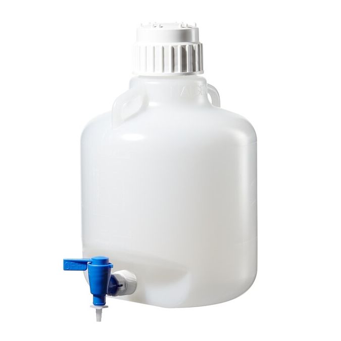 Thermo Scientific 2319-0020 Nalgene Polypropylene, Carboy with Spigot - 2.6 gal. / 10 L (6/Cs.)