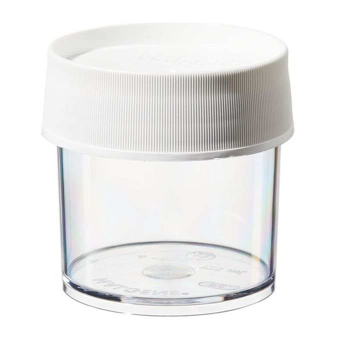 Thermo Scientific 2116-0125 Nalgene Straight-Sided Wide-Mouth Polycarbonate Jars with Closure, 125 mL - Clear (Case of 24)