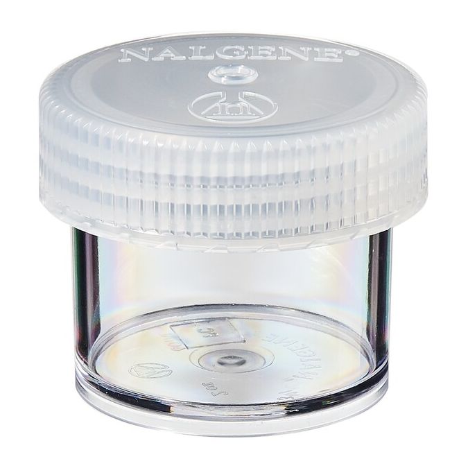 Thermo Scientific 2116-0060 Nalgene Straight-Sided Wide-Mouth Polycarbonate Jars with Closure, 60 mL - Clear (Case of 48)