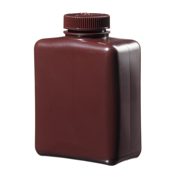 Thermo Scientific 312009-0032 Nalgene Rectangular Opaque Amber HDPE Bottles with Closure: Bulk Pack, 1 L - Opaque Amber (Case of 50)
