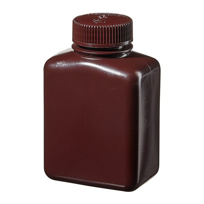 Thermo Scientific 312009-0008 Nalgene Rectangular Opaque Amber HDPE Bottles with Closure: Bulk Pack, 250 mL - Opaque Amber (Case of 250)