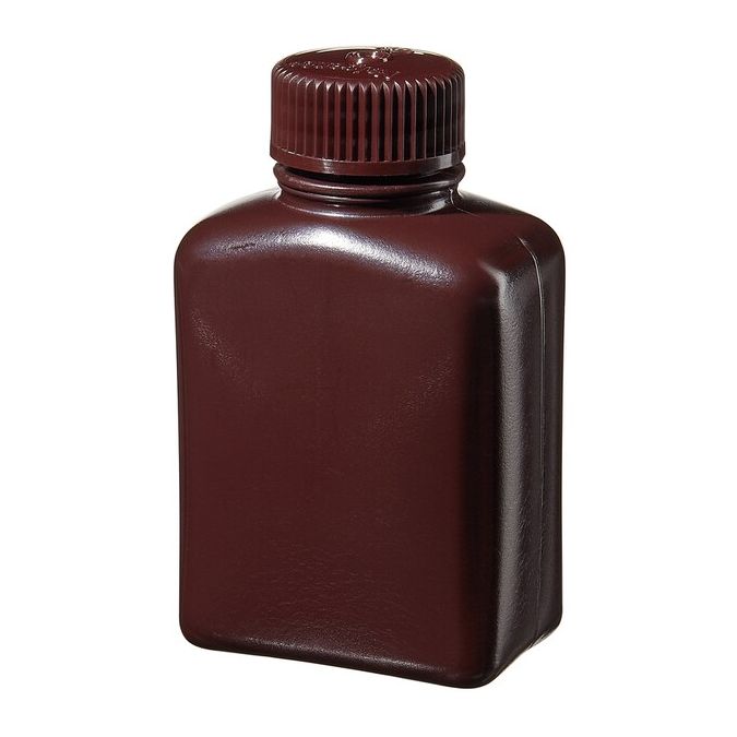 Thermo Scientific 2009-0004 Nalgene Rectangular Amber HDPE Bottles, 125 mL - Amber (Case of 72)