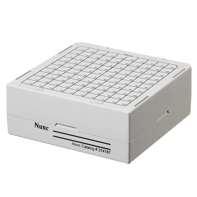 Thermo Scientific 374187 CryoBoxes, 100 (1 to 1.8 mL Vials) - Gray (Case of 24)