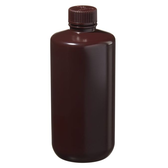 Thermo Scientific 312004-0016 Nalgene Boston Round Narrow-Mouth Opaque Amber HDPE Bottles with Closure: Bulk Pack, 500 mL - Opaque Amber (Case of 125)