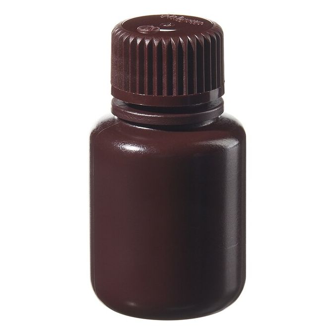 Thermo Scientific 312004-0001 Nalgene Boston Round Narrow-Mouth Opaque Amber HDPE Bottles with Closure: Bulk Pack, 30 mL - Opaque Amber (Case of 1000)
