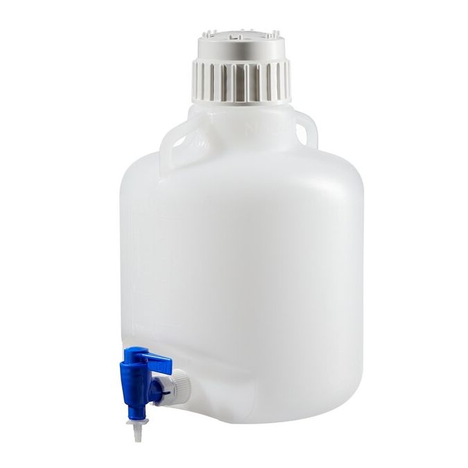 Thermo Scientific 2318-0020 Nalgene LDPE, Round Carboy with Spigot - 2.6 gal. / 10 L