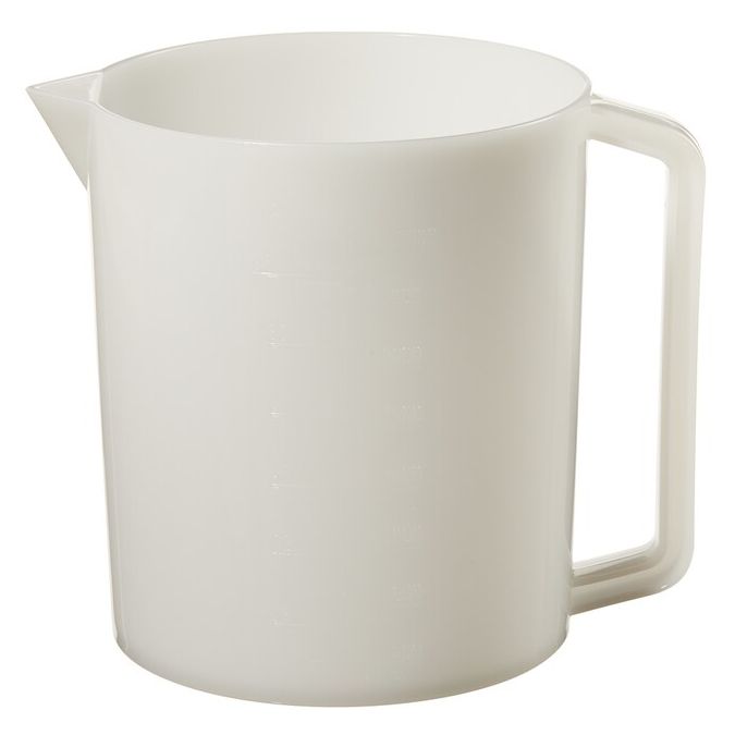 Nalgene Graduated HDPE Plastic Beakers with Handles, 3000 mL - Natural translucent (Case of 6)