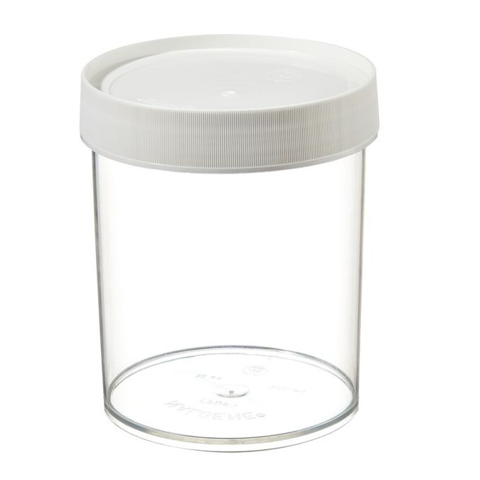 Thermo Scientific 2117-1000 Nalgene Wide-Mouth Straight-Sided PMP Jars with White Polypropylene Screw Closure, 1000 mL - Clear (Case of 16)