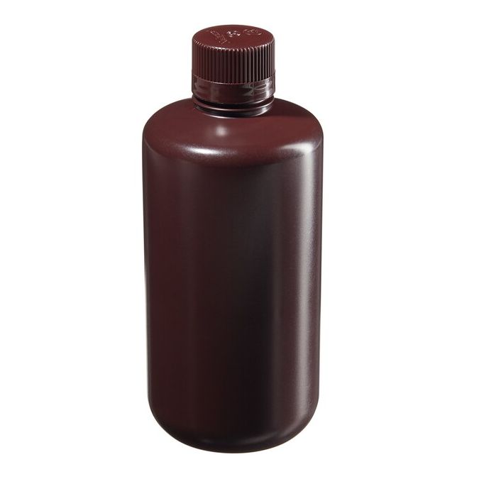 Thermo Scientific 312004-0032 Nalgene Boston Round Narrow-Mouth Opaque Amber HDPE Bottles with Closure: Bulk Pack, 1 L - Opaque Amber (Case of 50)