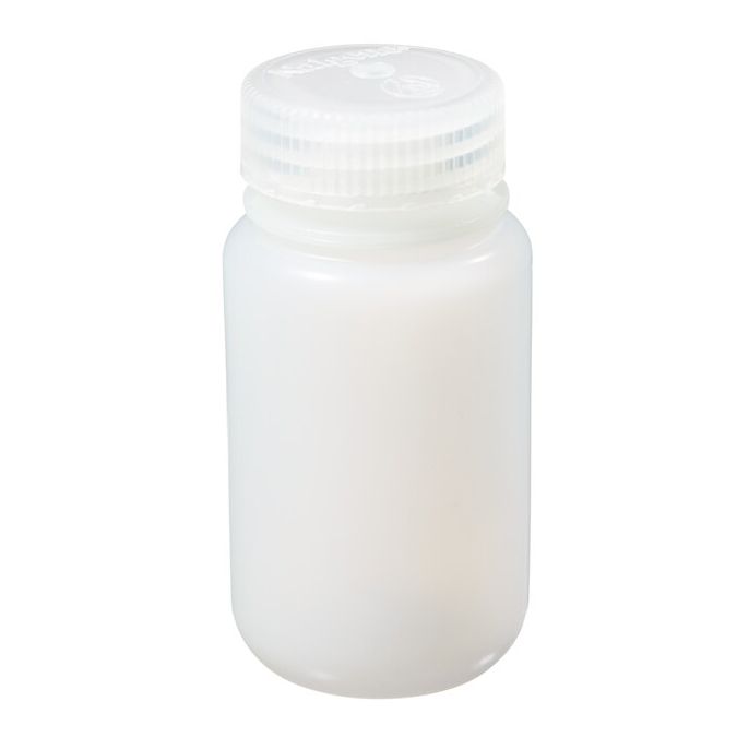 Thermo Scientific 2197-0004 Nalgene Fluorinated Wide-Mouth HDPE Bottles with Closure, 125 mL - Translucent (Case of 72)