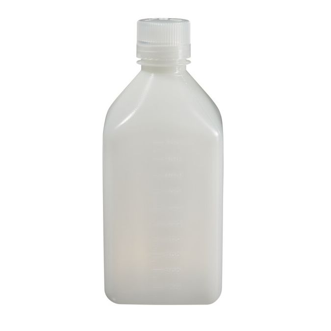 Thermo Scientific 312018-1000 Nalgene Square HDPE Graduated Bottles with Closure: Bulk Pack, 1 L - Translucent (Case of 50)
