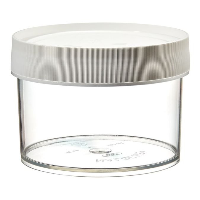 Thermo Scientific 2117-0500 Nalgene Wide-Mouth Straight-Sided PMP Jars with White Polypropylene Screw Closure, 500 mL - Clear (Case of 16)