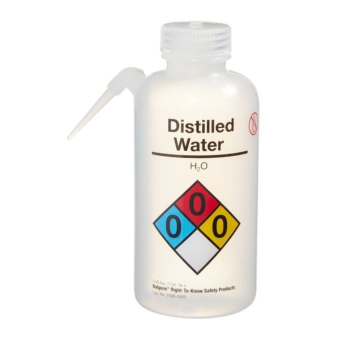 Thermo Scientific 2436-0505 Nalgene Vented Unitary Right-to-Know LDPE Wash Bottles, 500 mL - Translucent (Case of 24)