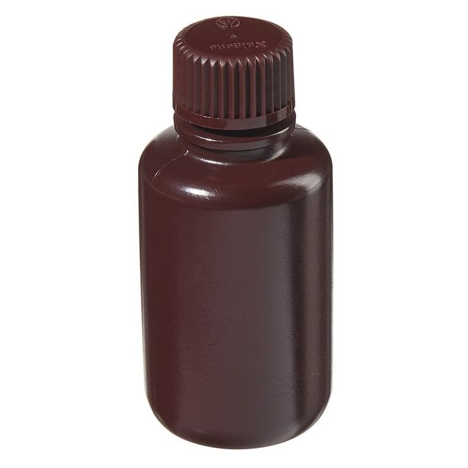 Thermo Scientific 2004-0002 Nalgene Narrow-Mouth Amber HDPE Lab Quality Bottles, 60 mL - Opaque Amber (Case of 72)