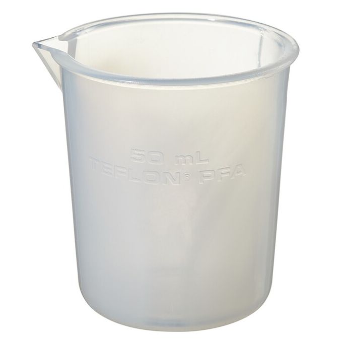 Nalgene Griffin Low-Form PFA Plastic Beakers, 50 mL - Natural translucent (Case of 6)