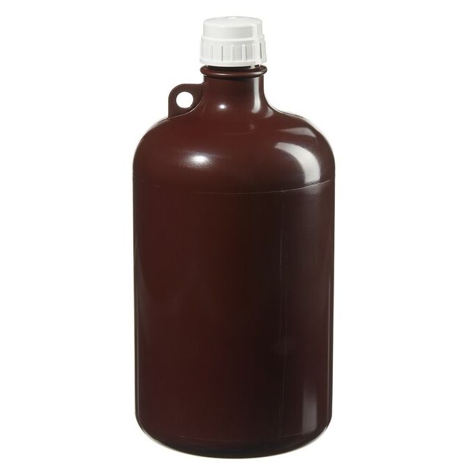 Thermo Scientific 2204-0020 Nalgene Large Narrow-Mouth Amber Bottles, 8 L - Amber (Case of 6)