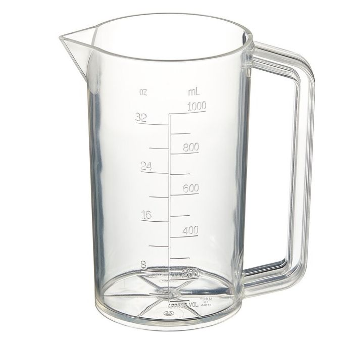 Nalgene PMP Graduated Plastic Beakers With Handles, 1000 mL - Clear (Case of 6)