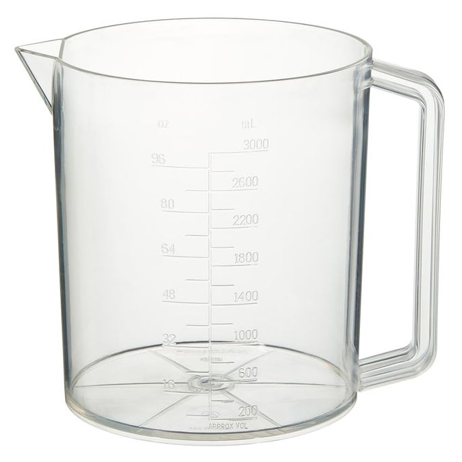 Nalgene PMP Graduated Plastic Beakers with Handles, 3000 mL - Clear (Case of 6)