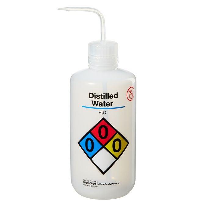 Thermo Scientific 2425-1005 Nalgene Narrow-Mouth Right-to-Know LDPE Wash Bottles, 1000 mL - Natural (Case of 12)