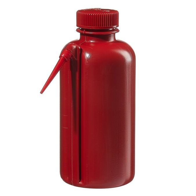 Thermo Scientific DS2408-0500 Nalgene Unitary Red LDPE Safety Wash Bottles, 500 mL - Red (Case of 4)