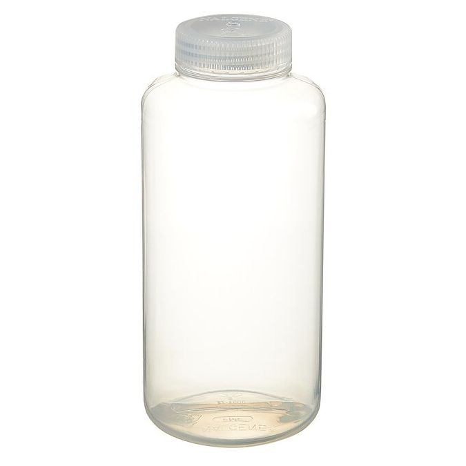 Thermo Scientific 2107-0032 Nalgene Wide-Mouth PMP Bottles with Closure, 1 L - Clear (Case of 16)