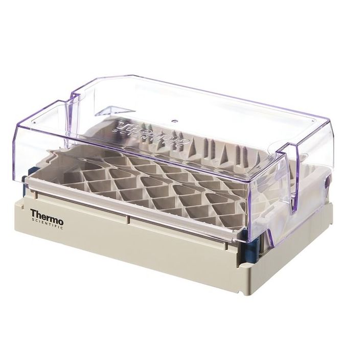 Thermo Scientific Nunc 2.0mL Internally-Threaded Universal Tubes - 331835 - 2 mL (Tube) - Empty Latch Rack - Beige with Blue Latches - 10/Cs