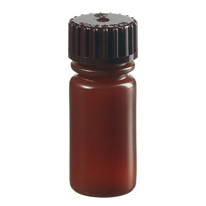 Thermo Scientific 312084-9125 Nalgene Translucent Amber HDPE Diagnostic Bottles with Closure: Bulk Pack, 4 mL - Translucent Amber (Case of 2000)
