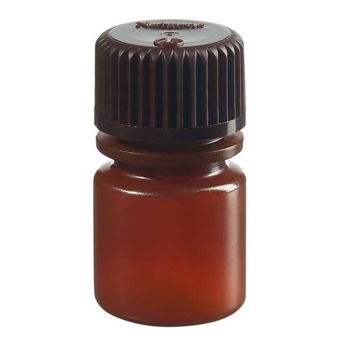 Thermo Scientific 312084-9025 Nalgene Translucent Amber HDPE Diagnostic Bottles with Closure: Bulk Pack, 8 mL - Translucent Amber (Case of 2000)