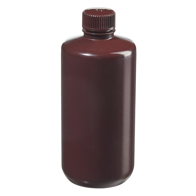 Thermo Scientific 312085-0016 Nalgene Narrow-Mouth Opaque Amber HDPE Packaging Bottles with Closure: Bulk Pack, 500 mL - Opaque Amber (Case of 125)