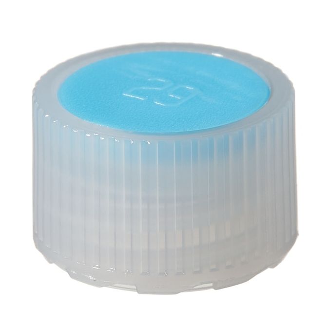 Thermo Scientific Nalgene HDPE High-Profile Closures with Color Coders for Micro Packaging Vials - Nonsterile - Light Blue - 11 mm - Case of 1000 - 362830-5116