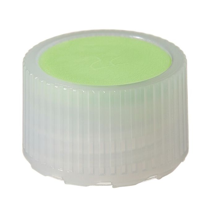 Thermo Scientific Nalgene HDPE High-Profile Closures with Color Coders for Micro Packaging Vials - Nonsterile - Light Green - 11 mm - Case of 1000 - 362830-5114