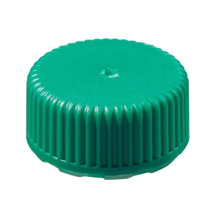 Thermo Scientific Nalgene PPCO Low-Profile Closures for Micro Packaging Vials - Sterile, Bulk Pack - Green - 11 mm - Case of 1000 - 342821-0114