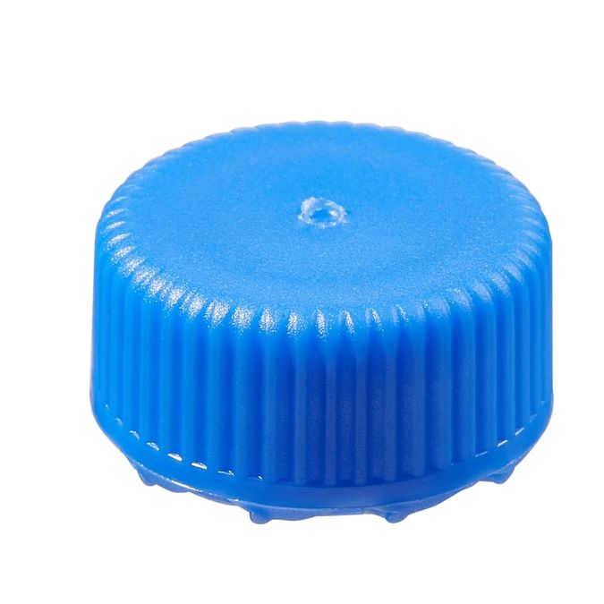 Thermo Scientific Nalgene PPCO Low-Profile Closures for Micro Packaging Vials - Sterile, Bulk Pack - Blue - 11 mm - Case of 1000 - 342821-0116