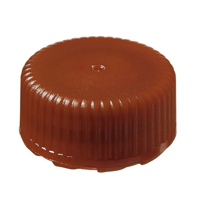 Thermo Scientific Nalgene PPCO Low-Profile Closures for Micro Packaging Vials - Sterile, Bulk Pack - Amber - 11 mm - Case of 1000 - 342821-1111