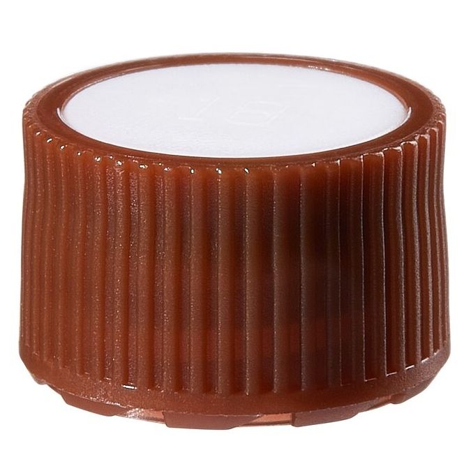 Thermo Scientific Nalgene Amber PPCO High Profile Closures with Color Coders for Micro Packaging Vials - Nonsterile - White - 11 mm - Case of 1000 - 362825-0111