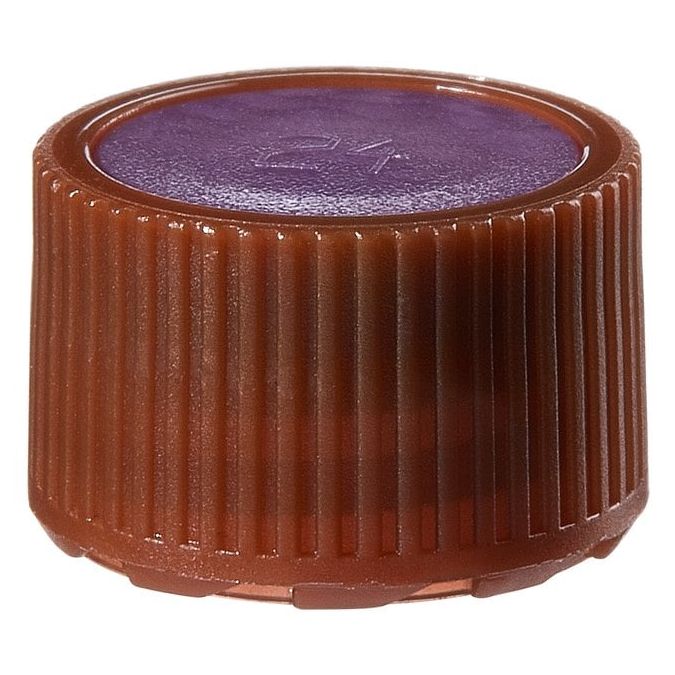 Thermo Scientific Nalgene Amber PPCO High Profile Closures With Color Coders For Micro Packaging Vials - Nonsterile - Purple - 11 mm - Case of 1000 - 362825-0118