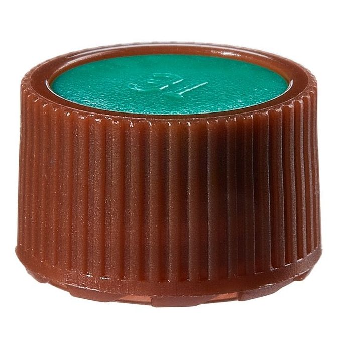 Thermo Scientific Nalgene PPCO Amber High Profile Closures with Color Coders for Micro Packaging Vials - Sterile, Bulk Pack - Green - 11 mm - Case of 1000 - 342825-0114
