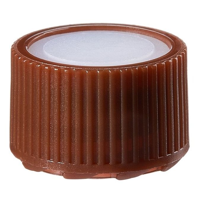 Thermo Scientific Nalgene PPCO Amber High Profile Closures with Color Coders for Micro Packaging Vials - Sterile, Bulk Pack - Natural - 11 mm - Case of 1000 - 342825-0119