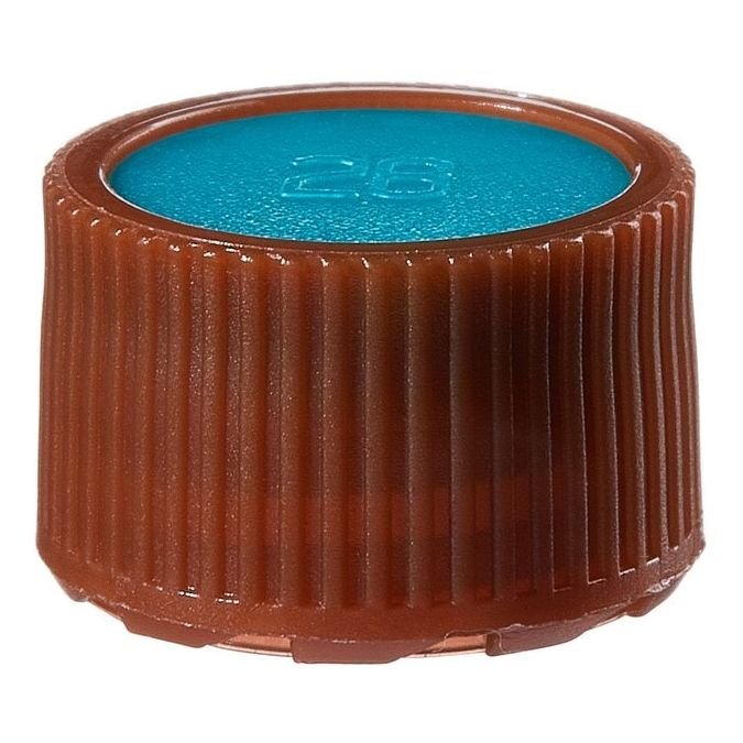 Thermo Scientific Nalgene PPCO Amber High Profile Closures with Color Coders for Micro Packaging Vials - Sterile, Bulk Pack - Teal - 11 mm - Case of 1000 - 342825-1110
