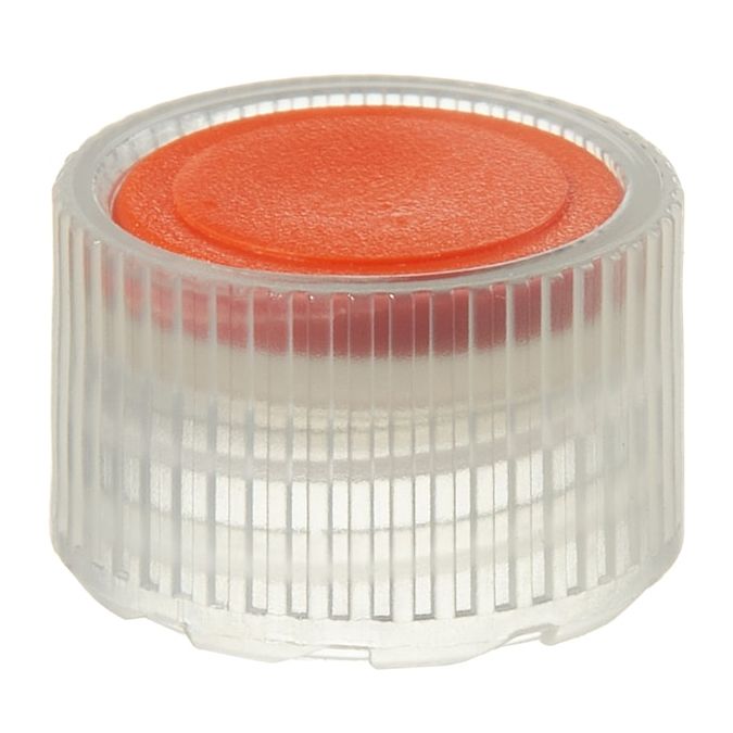 Thermo Scientific Nalgene PPCO High Profile Closures with Color Coders for Micro Packaging Vials - Nonsterile - Orange - 11 mm - Case of 1000 - 362820-0113