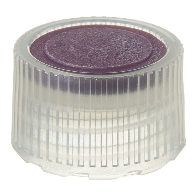 Thermo Scientific Nalgene PPCO High Profile Closures with Color Coders for Micro Packaging Vials - Nonsterile - Purple - 11 mm - Case of 1000 - 362820-0118