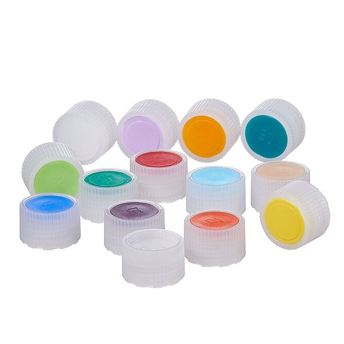 Thermo Scientific Nalgene HDPE High-Profile Closures With Color Coders For Micro Packaging Vials - Nonsterile - White - 11 mm - Case of 1000 - 362830-0111